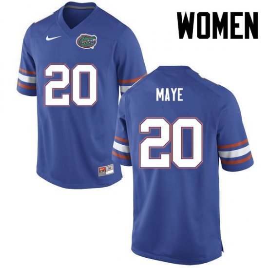 Women's Florida Gators #20 Marcus Maye NCAA Nike Blue Authentic Stitched College Football Jersey WCM4162LF